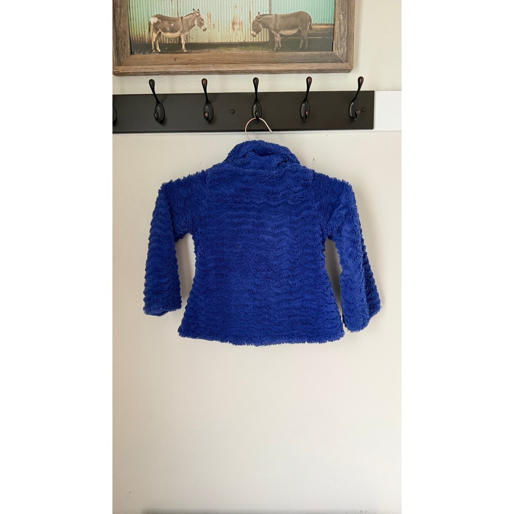 Patagonia Girls Cobalt Blue Faux Fur Coat Jacket XS 5-6 Plush Fleece - Picture 3 of 11